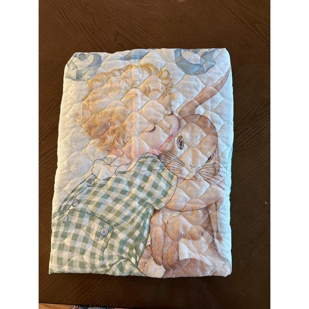 Handmade Daisy Kingdom 1997 Toy Treasures Quilt Lovey Baby Blanket 36